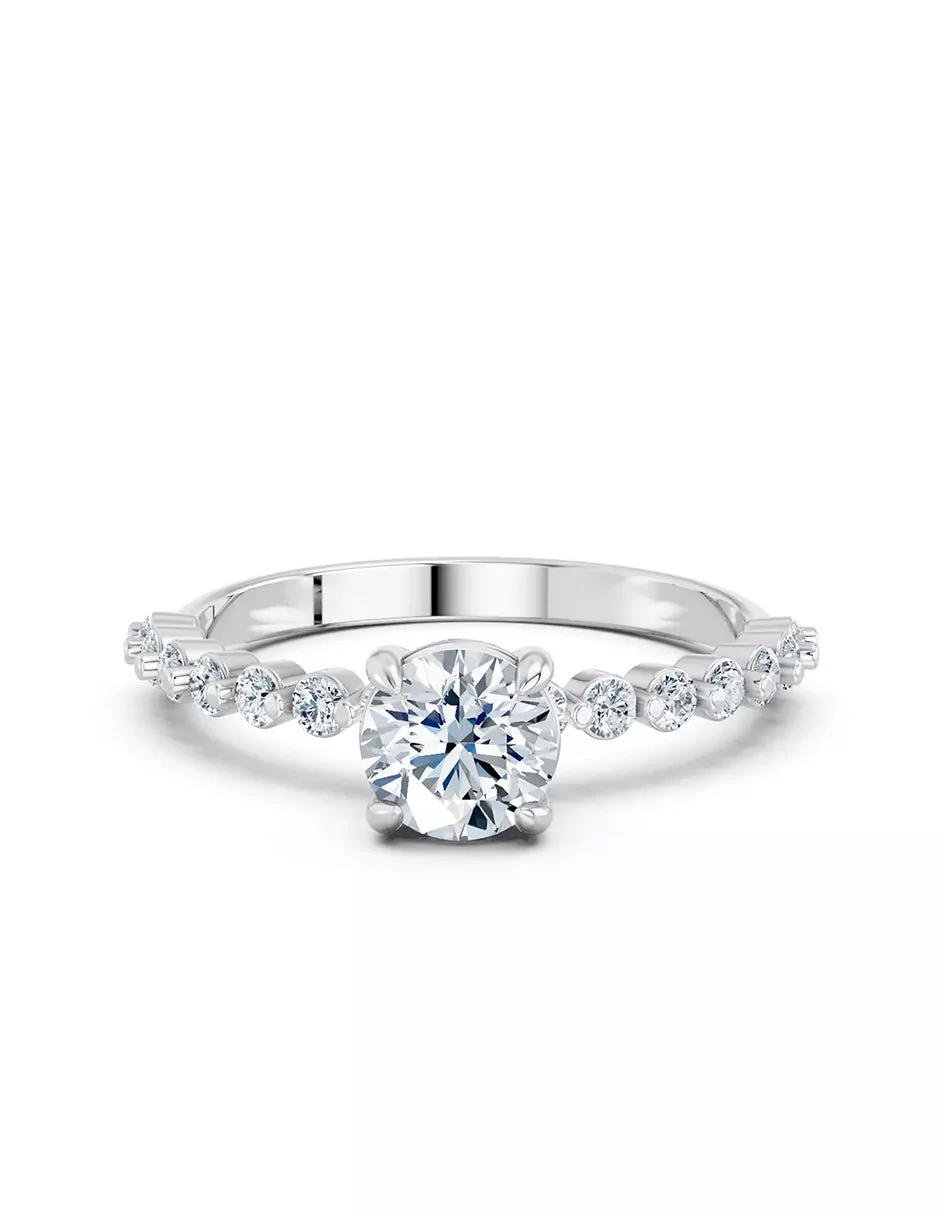 Anillo de Compromiso - piedras laterales - AMORE560-RD-CZ