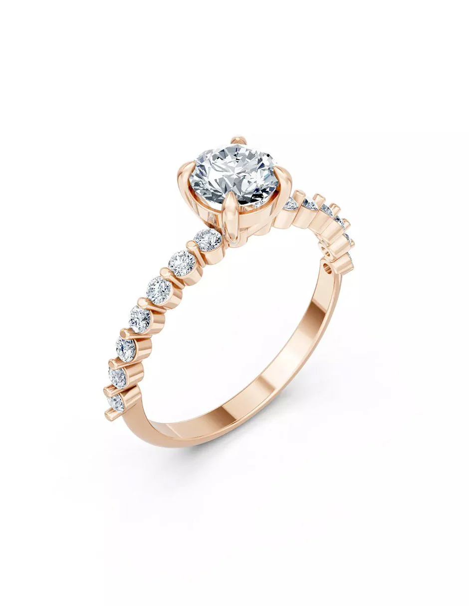Anillo de Compromiso - piedras laterales - AMORE560-RD-CZ - Image 11