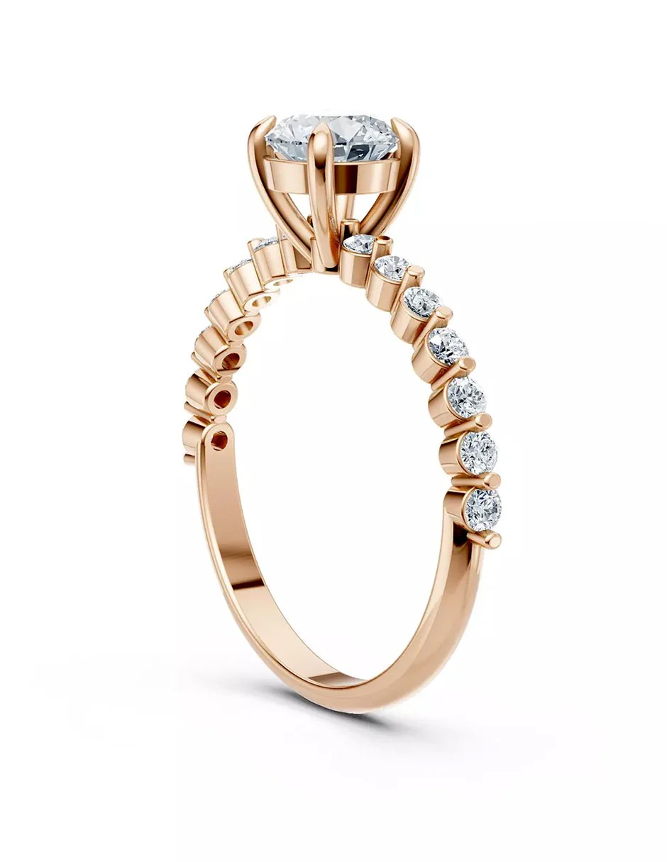 Anillo de Compromiso - piedras laterales - AMORE560-RD-CZ - Image 12
