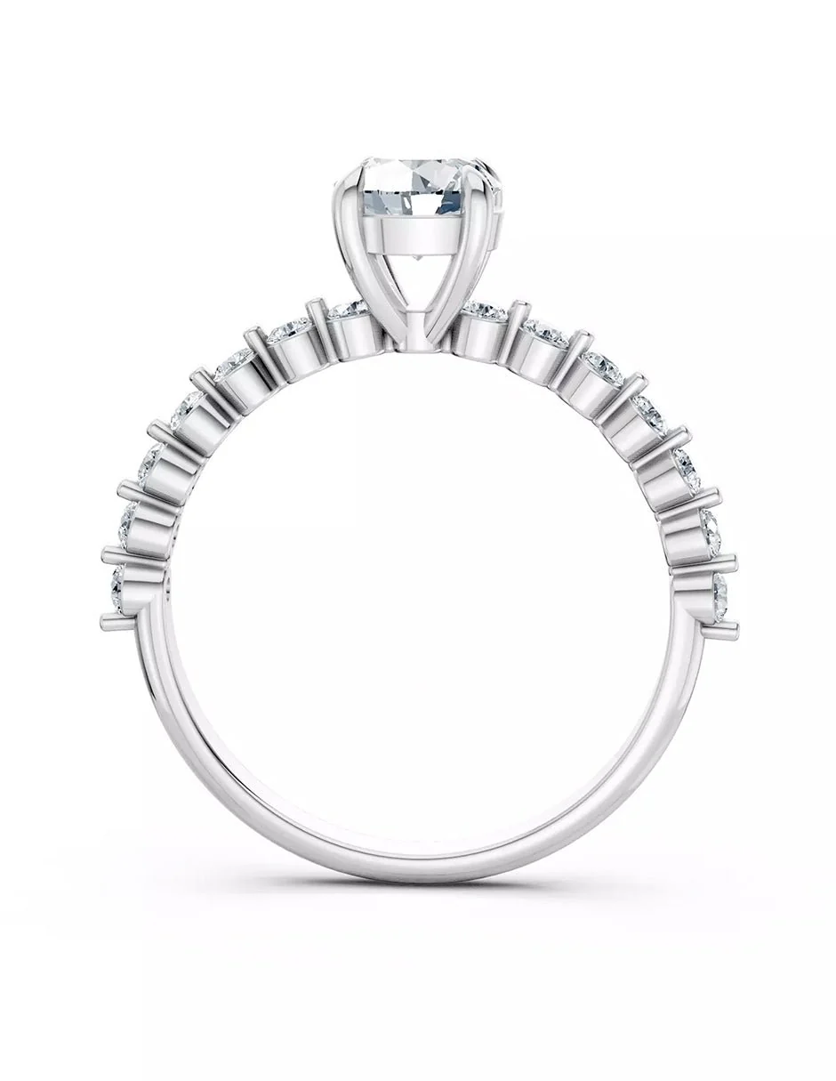 Anillo de Compromiso - piedras laterales - AMORE560-RD-CZ - Image 2