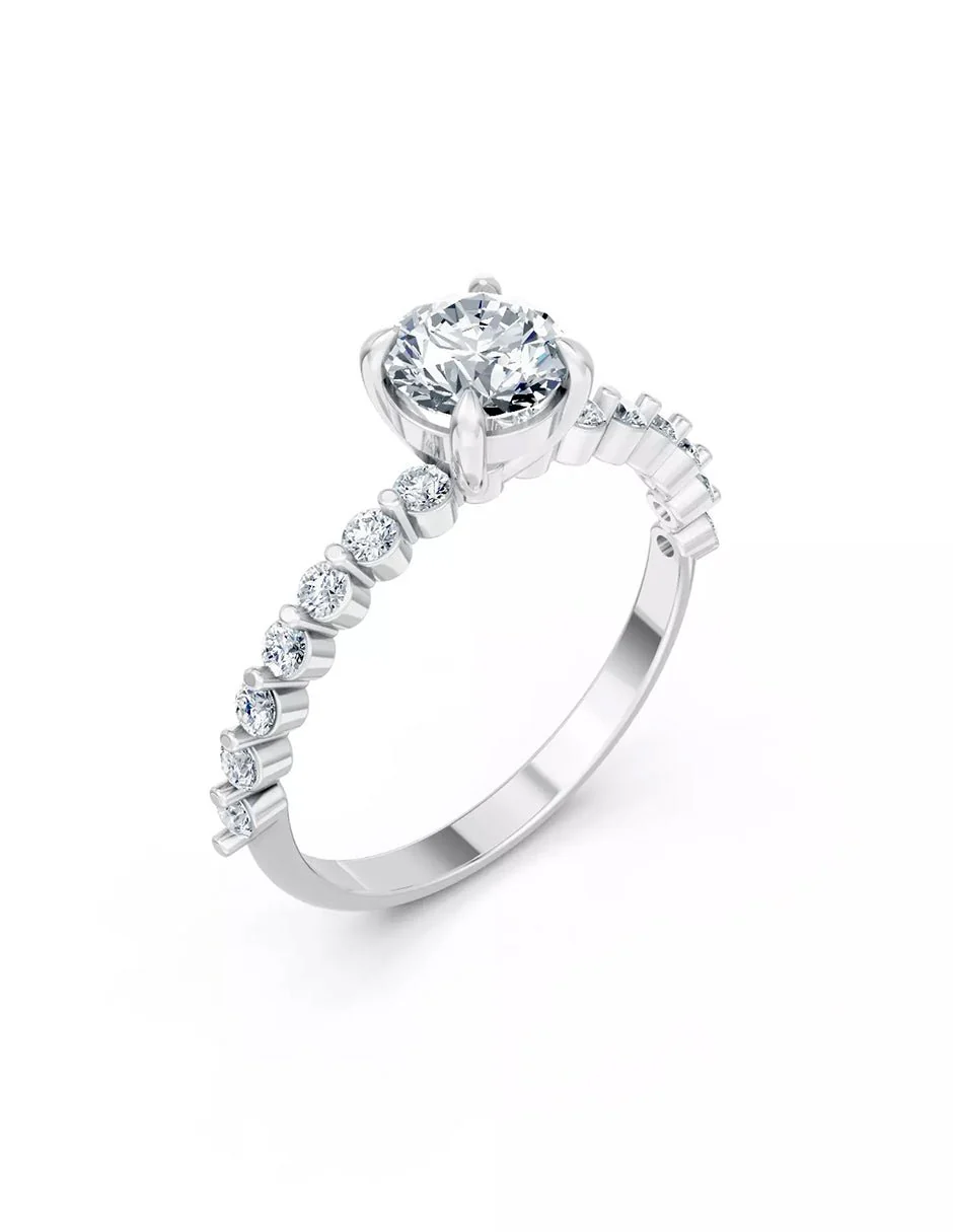 Anillo de Compromiso - piedras laterales - AMORE560-RD-CZ - Image 3