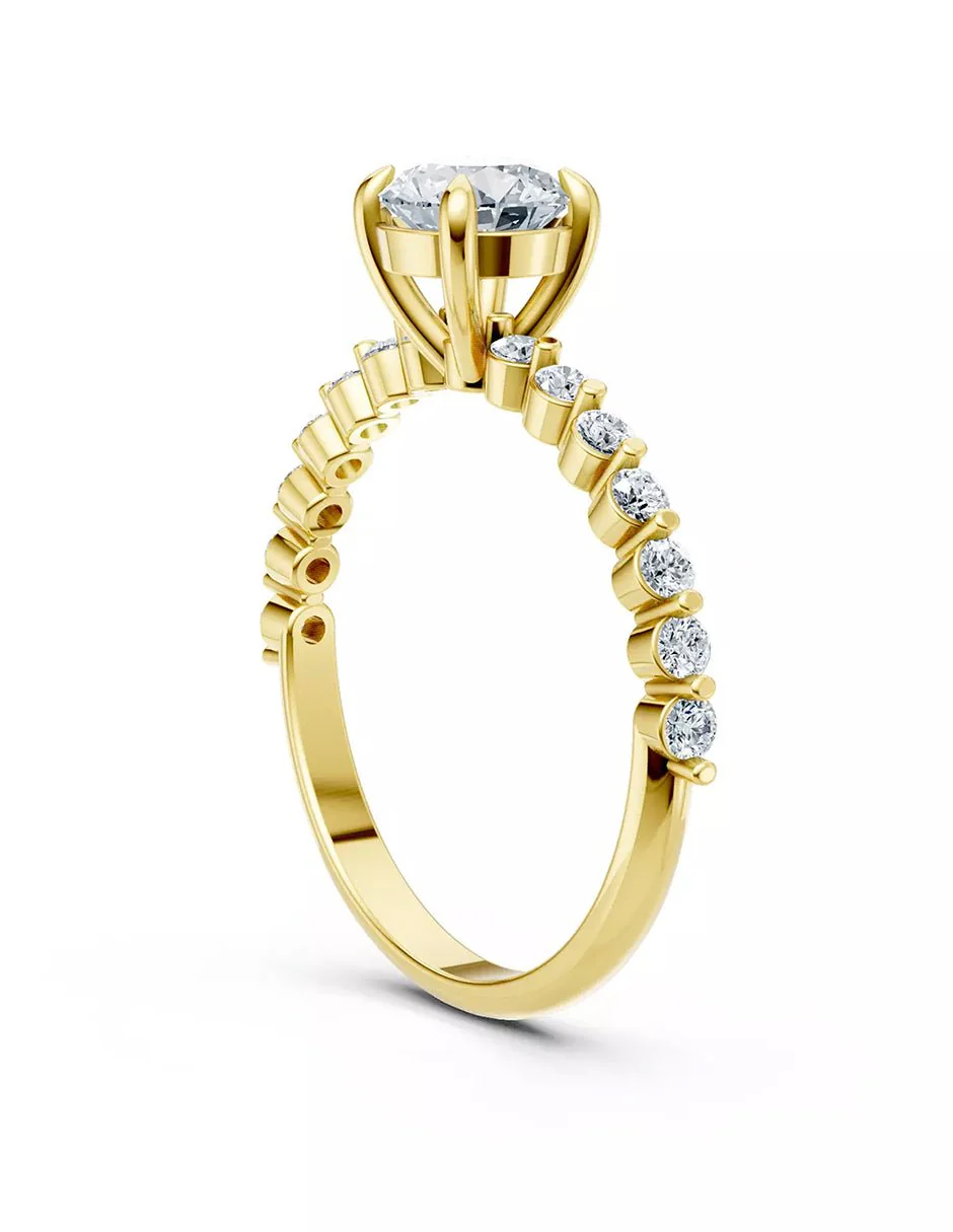 Anillo de Compromiso - piedras laterales - AMORE560-RD-CZ - Image 8