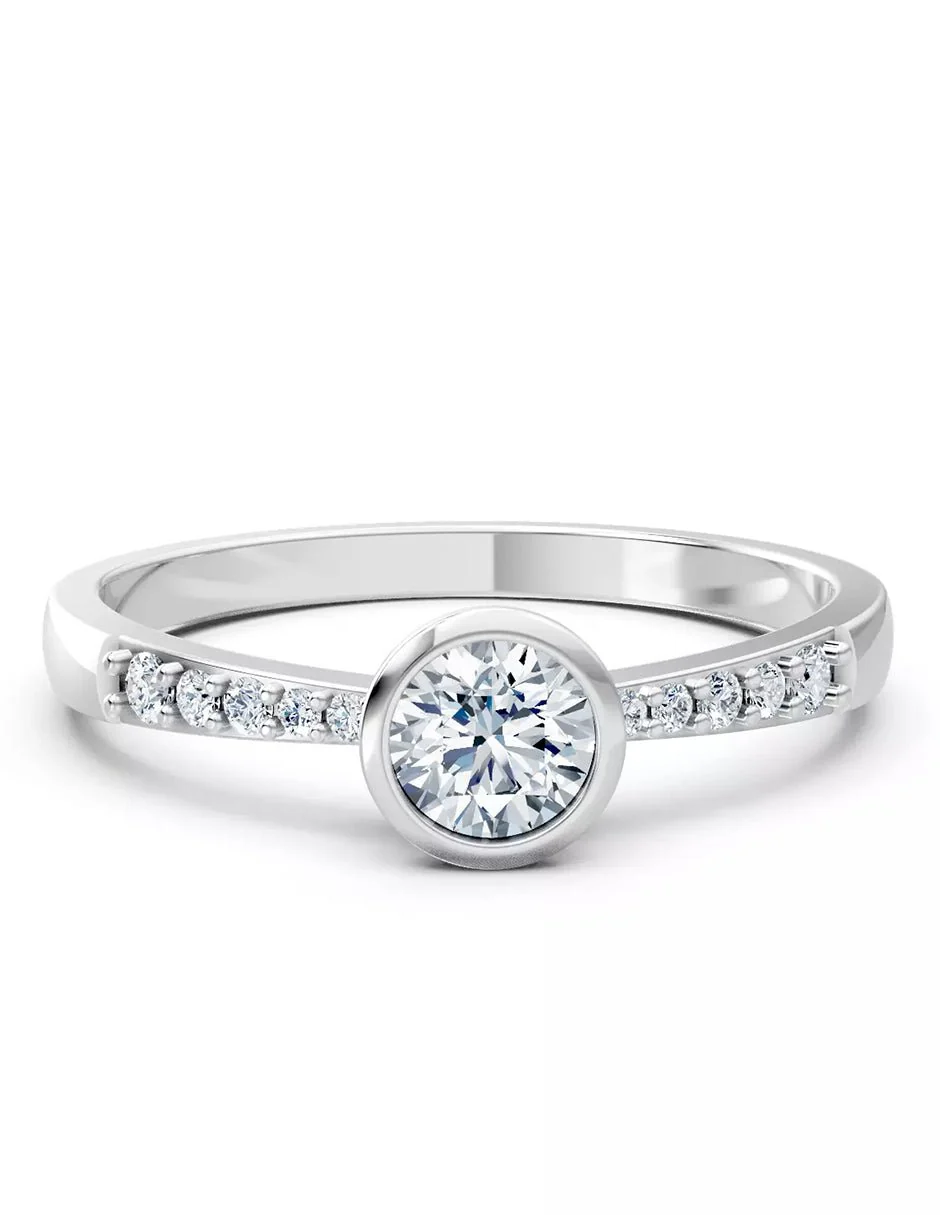 Anillo de Compromiso - piedras laterales - AMORE562-RD-CZ