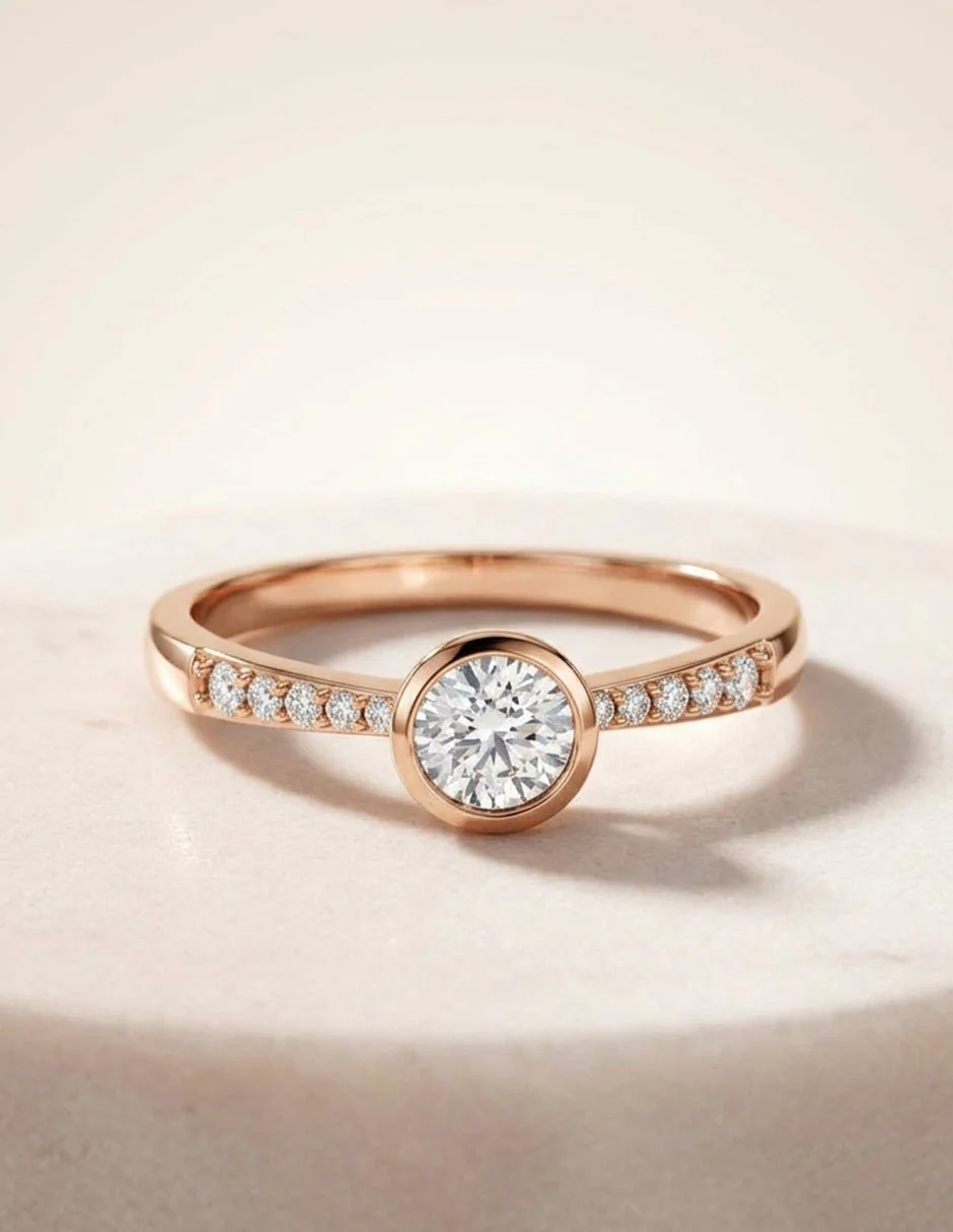 Anillo de Compromiso - piedras laterales - AMORE562-RD-CZ - Image 19