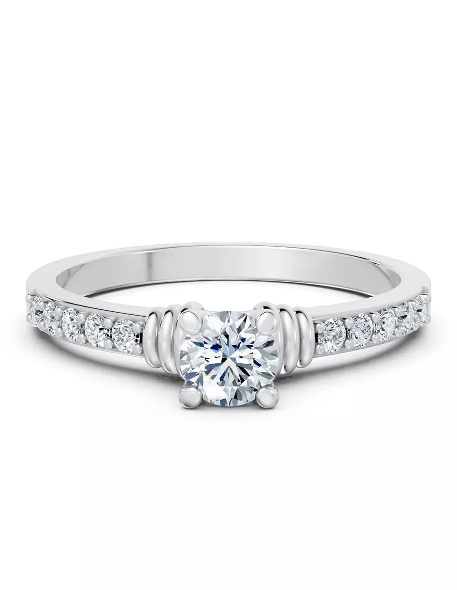 Anillo de Compromiso - piedras laterales - AMORE563-RD-CZ
