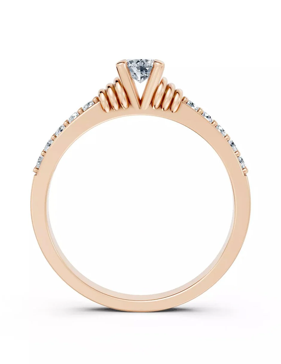 Anillo de Compromiso - piedras laterales - AMORE563-RD-CZ - Image 10
