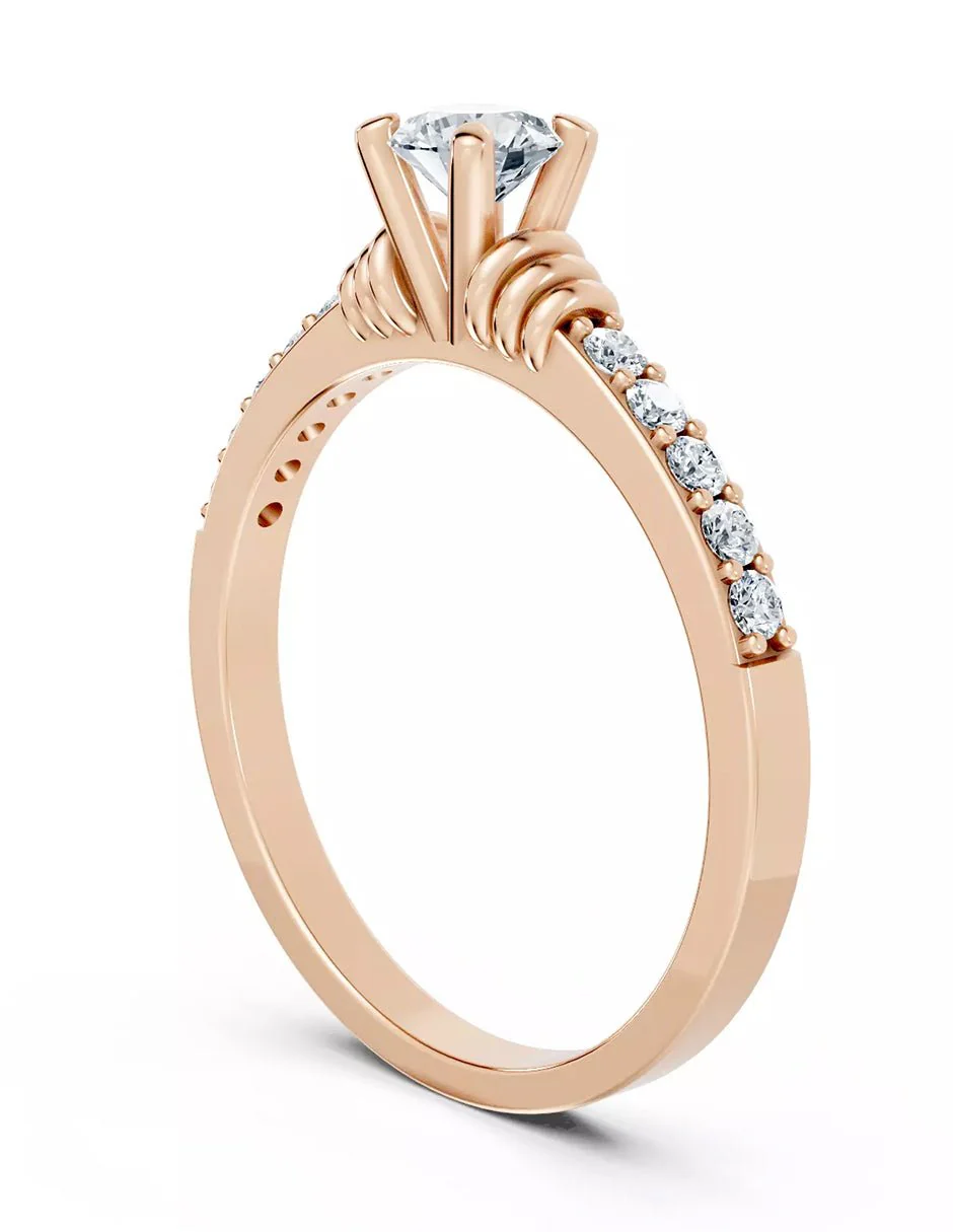 Anillo de Compromiso - piedras laterales - AMORE563-RD-CZ - Image 12