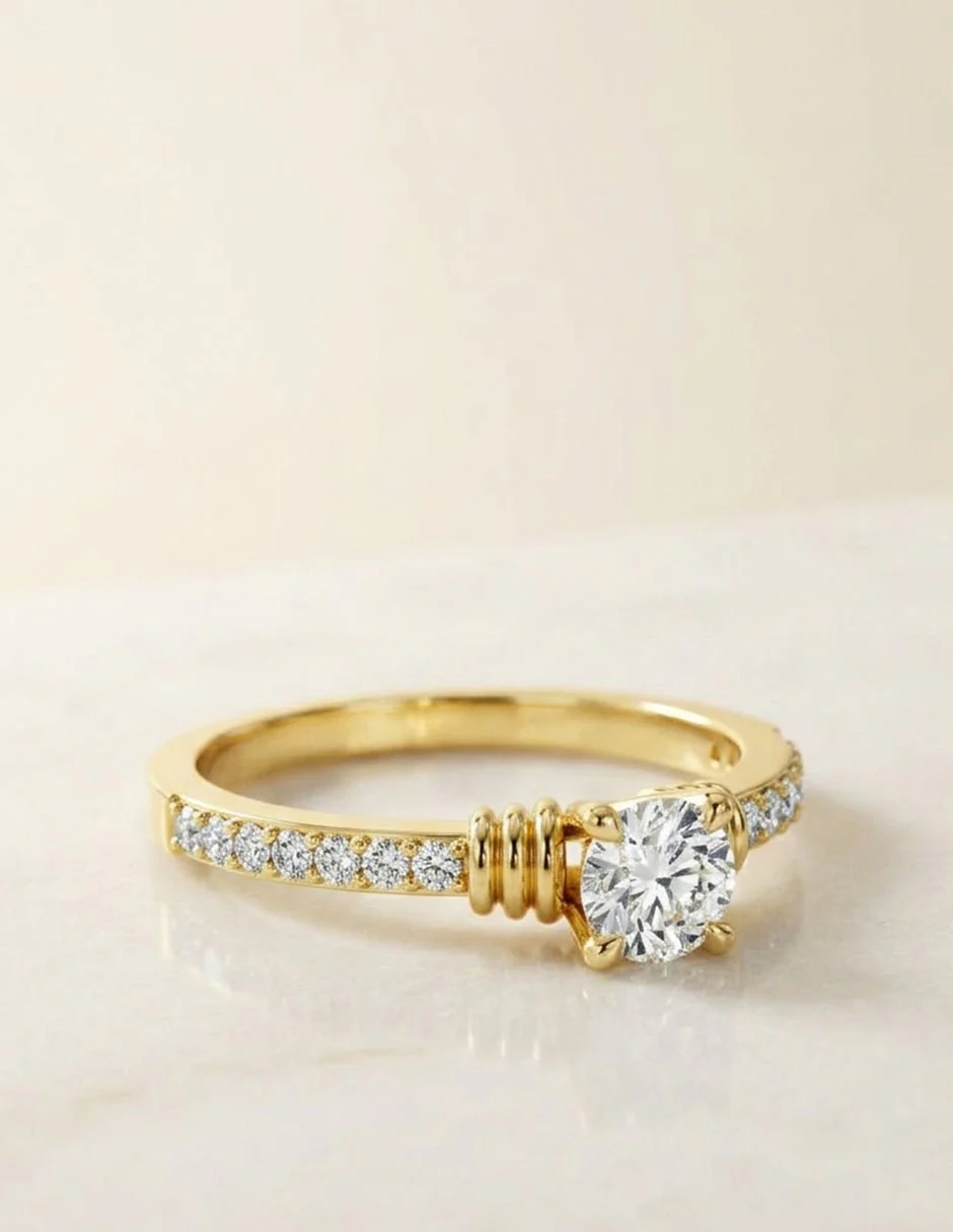 Anillo de Compromiso - piedras laterales - AMORE563-RD-CZ - Image 16