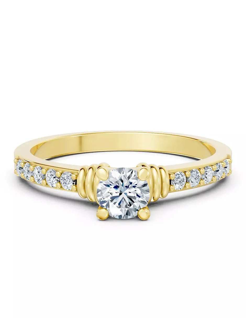 Anillo de Compromiso - piedras laterales - AMORE563-RD-CZ - Image 5
