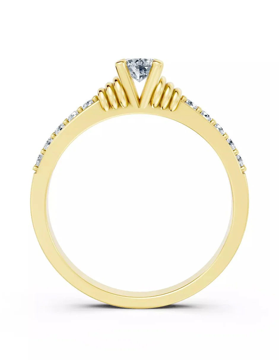 Anillo de Compromiso - piedras laterales - AMORE563-RD-CZ - Image 6