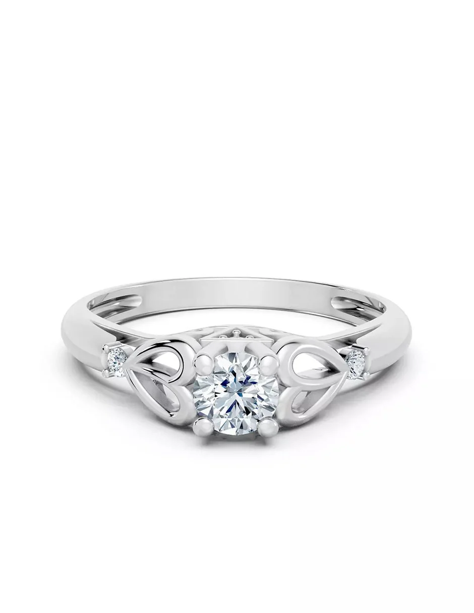 Anillo de Compromiso - piedras laterales - AMORE565-RD-CZ