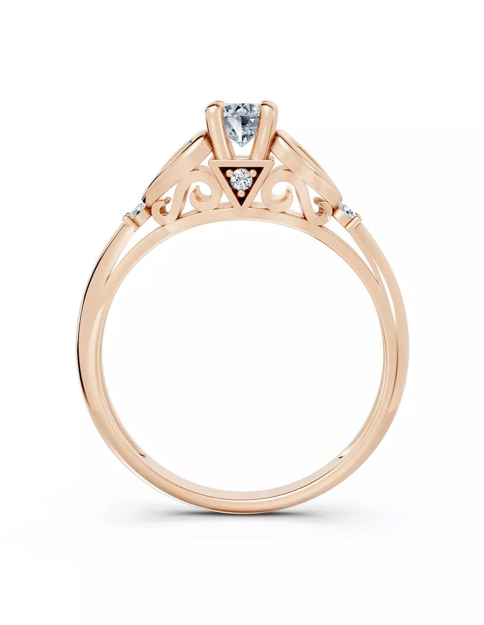Anillo de Compromiso - piedras laterales - AMORE565-RD-CZ - Image 10