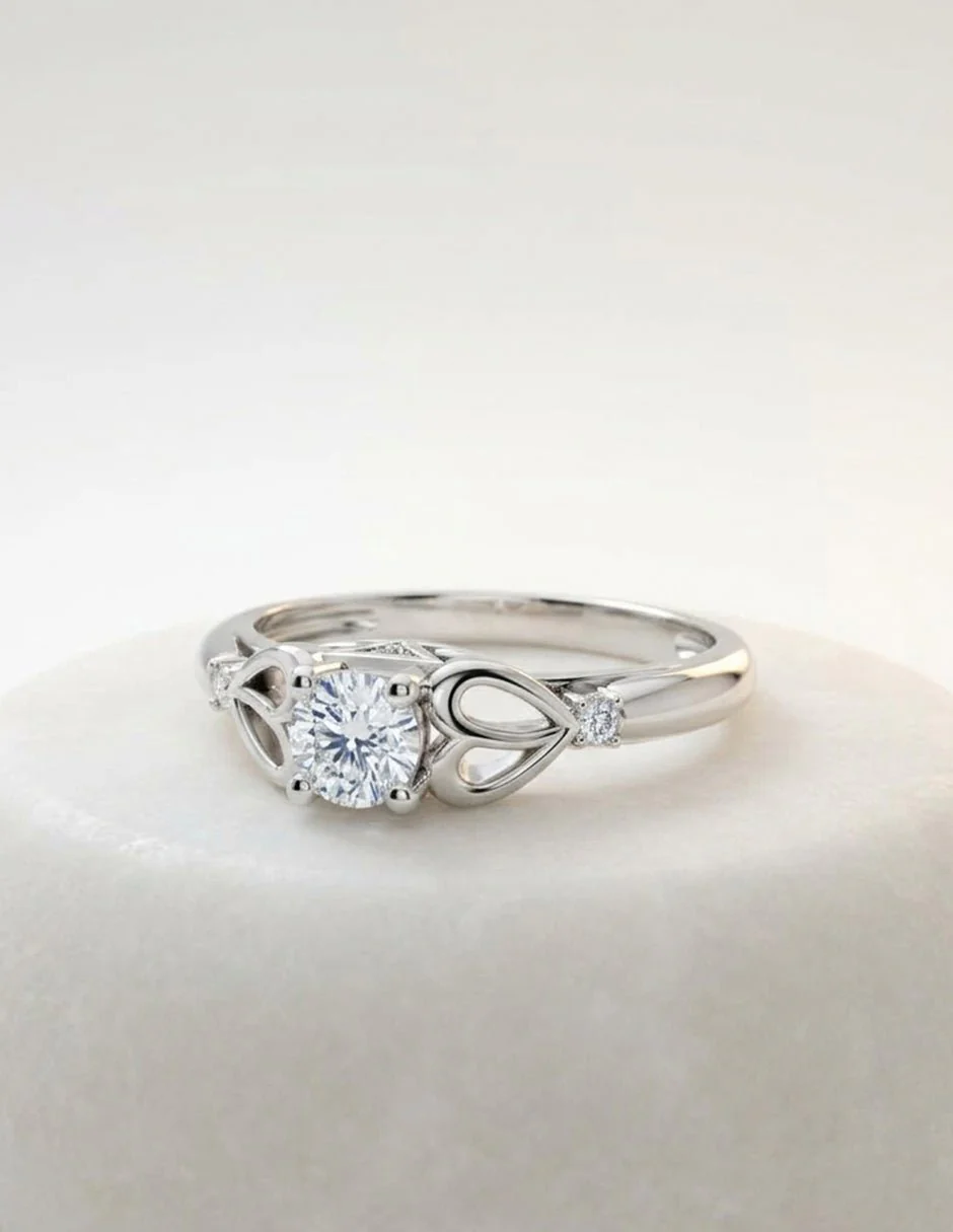 Anillo de Compromiso - piedras laterales - AMORE565-RD-CZ - Image 13