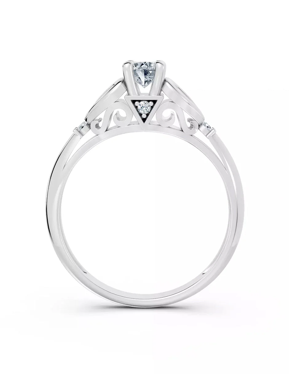 Anillo de Compromiso - piedras laterales - AMORE565-RD-CZ - Image 2