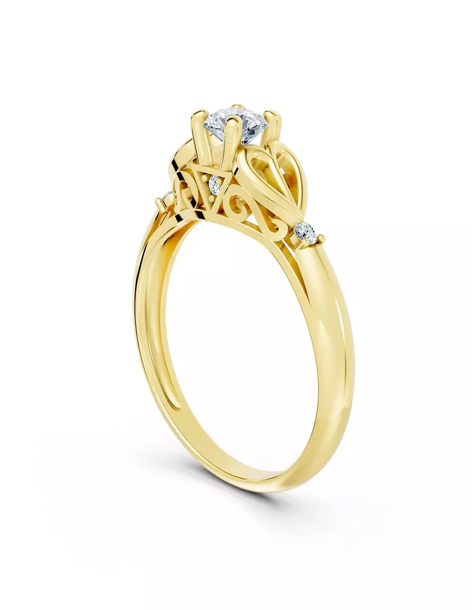 Anillo de Compromiso - piedras laterales - AMORE565-RD-CZ - Image 8