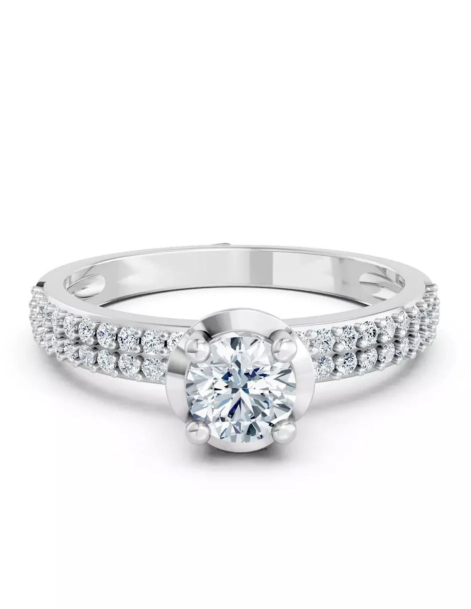 Anillo de Compromiso - piedras laterales - AMORE567-RD-CZ