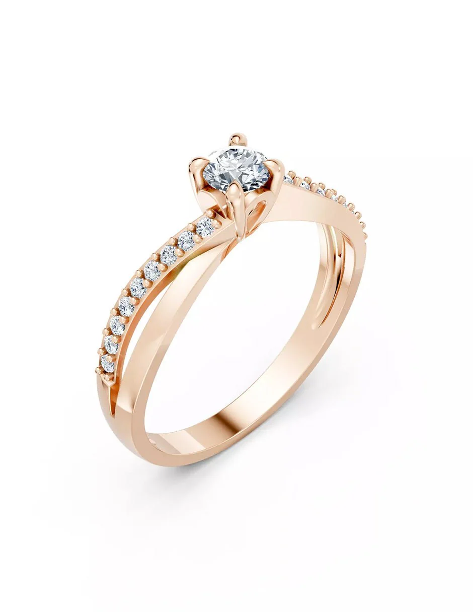Anillo de Compromiso - piedras laterales - AMORE569-RD-CZ - Image 11