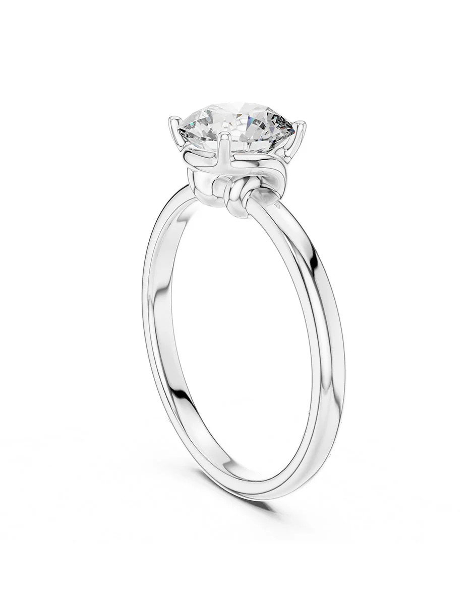 Anillo estilo solitario con diamante natural redondo 0.19 ct, color G, claridad VS2 - Image 4