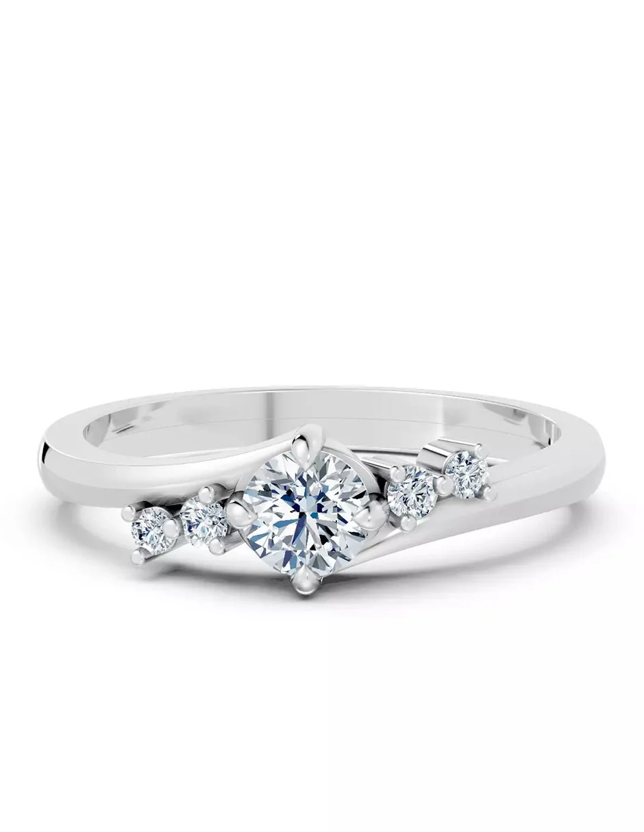 Anillo de Compromiso - piedras laterales - AMORE571-RD-CZ