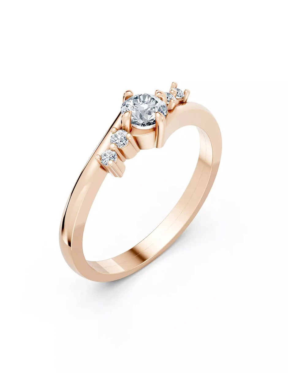 Anillo de Compromiso - piedras laterales - AMORE571-RD-CZ - Image 11