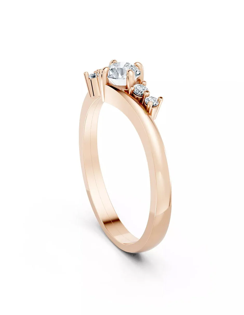 Anillo de Compromiso - piedras laterales - AMORE571-RD-CZ - Image 12