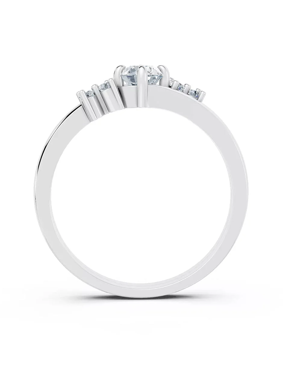 Anillo de Compromiso - piedras laterales - AMORE571-RD-CZ - Image 2