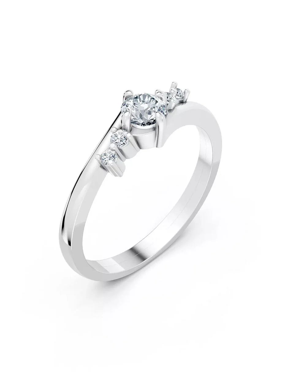 Anillo de Compromiso - piedras laterales - AMORE571-RD-CZ - Image 3