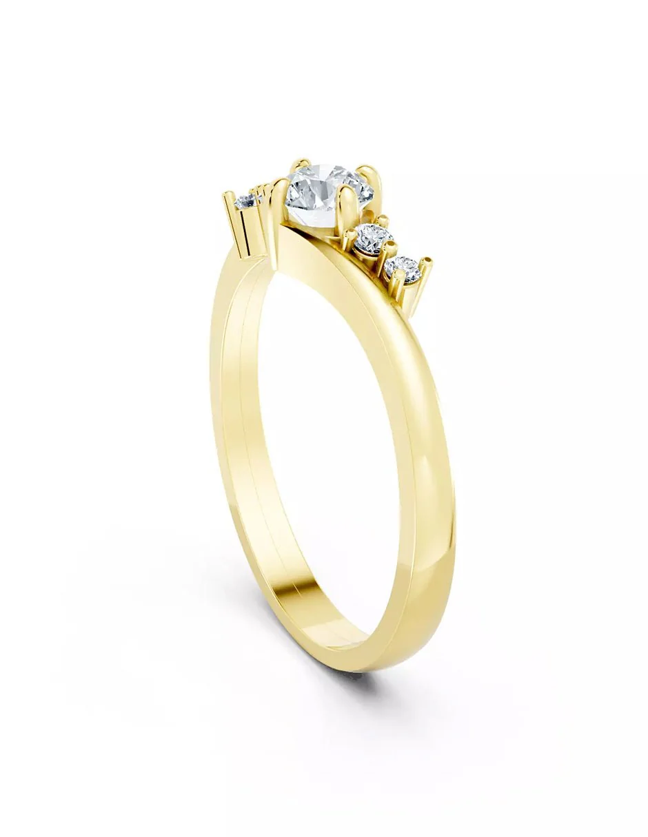 Anillo de Compromiso - piedras laterales - AMORE571-RD-CZ - Image 8