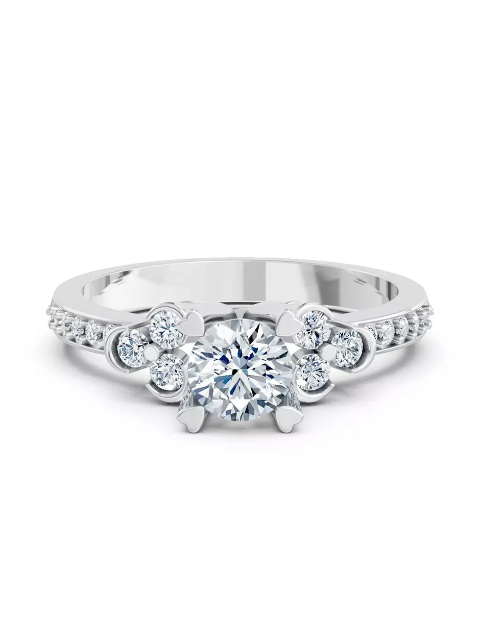 Anillo de Compromiso - piedras laterales - AMORE573-RD-CZ