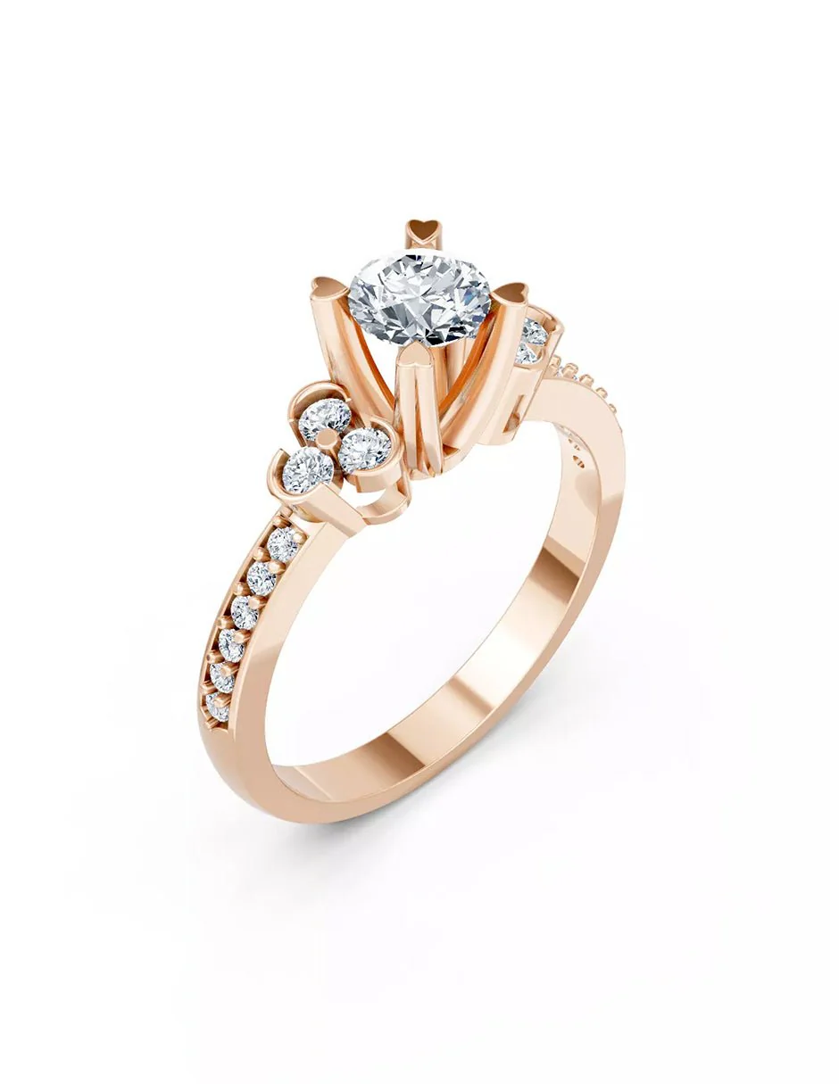 Anillo de Compromiso - piedras laterales - AMORE573-RD-CZ - Image 11