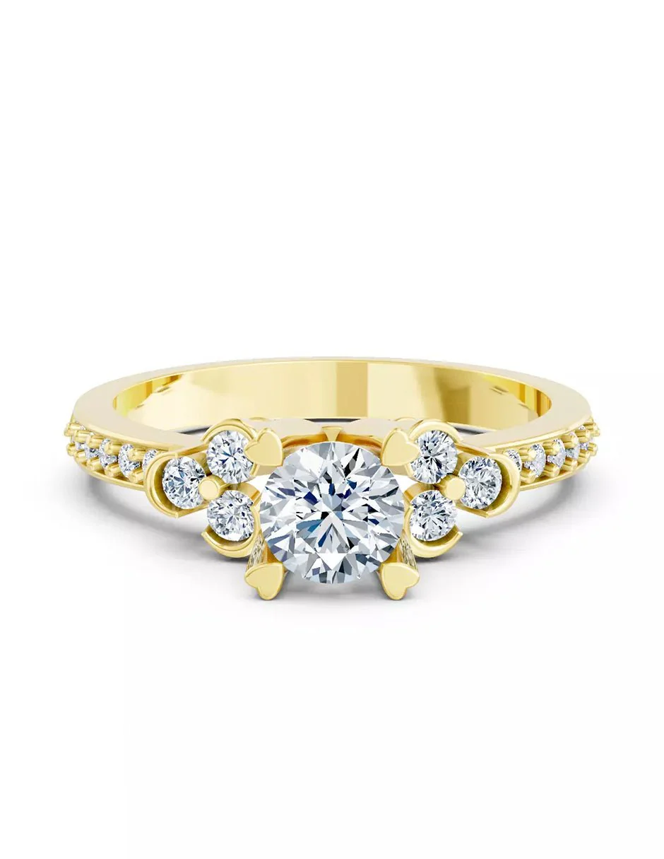 Anillo de Compromiso - piedras laterales - AMORE573-RD-CZ - Image 5