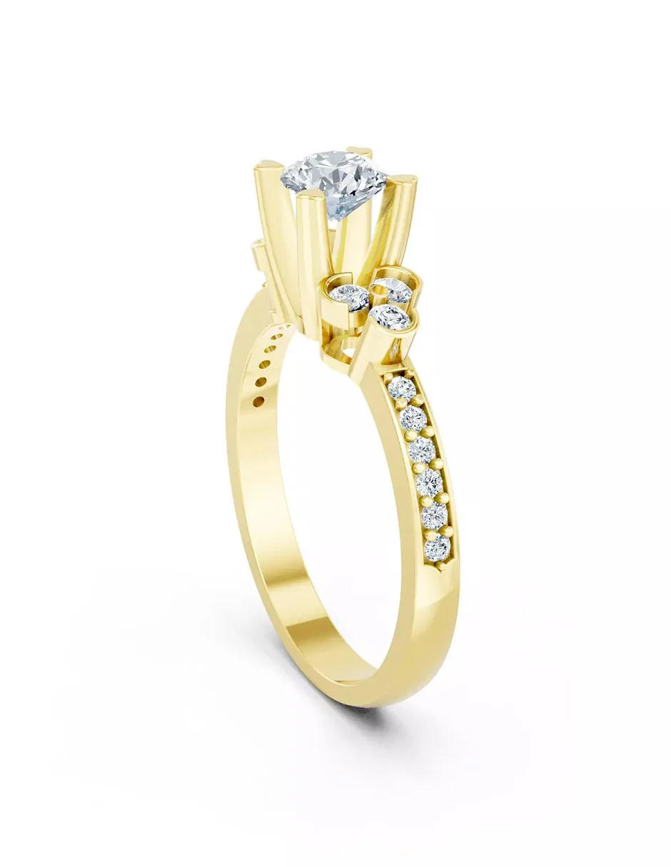 Anillo de Compromiso - piedras laterales - AMORE573-RD-CZ - Image 8