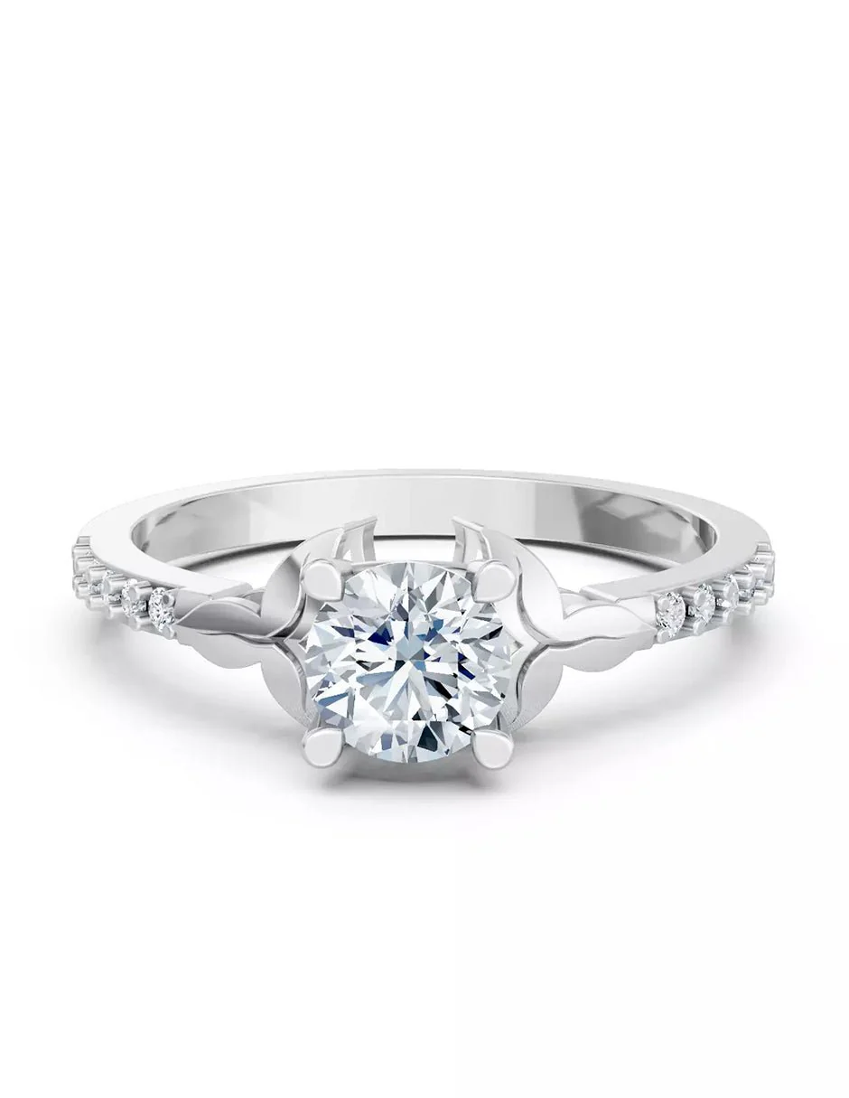 Anillo de Compromiso - piedras laterales - AMORE574-RD-CZ
