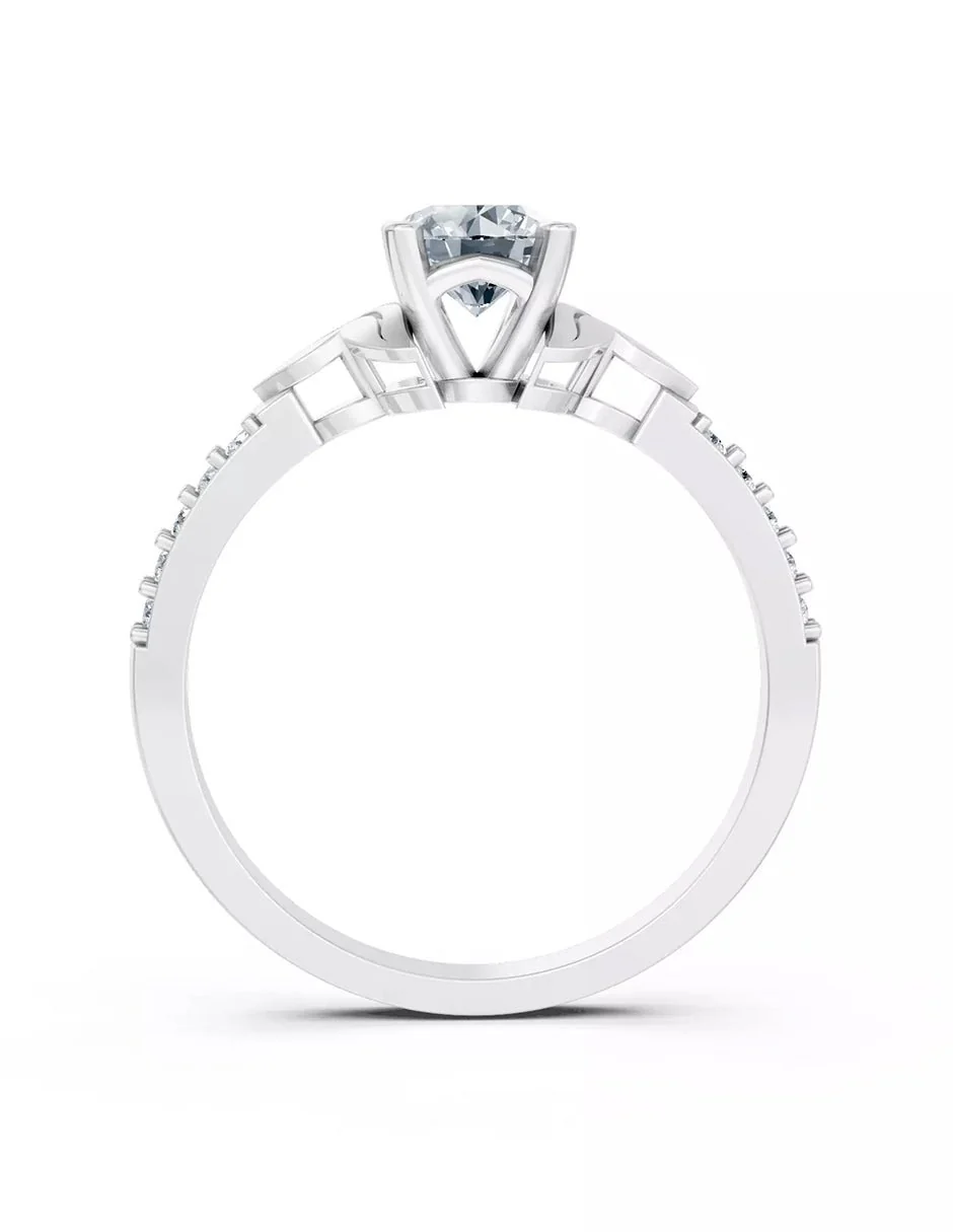 Anillo de Compromiso - piedras laterales - AMORE574-RD-CZ - Image 2