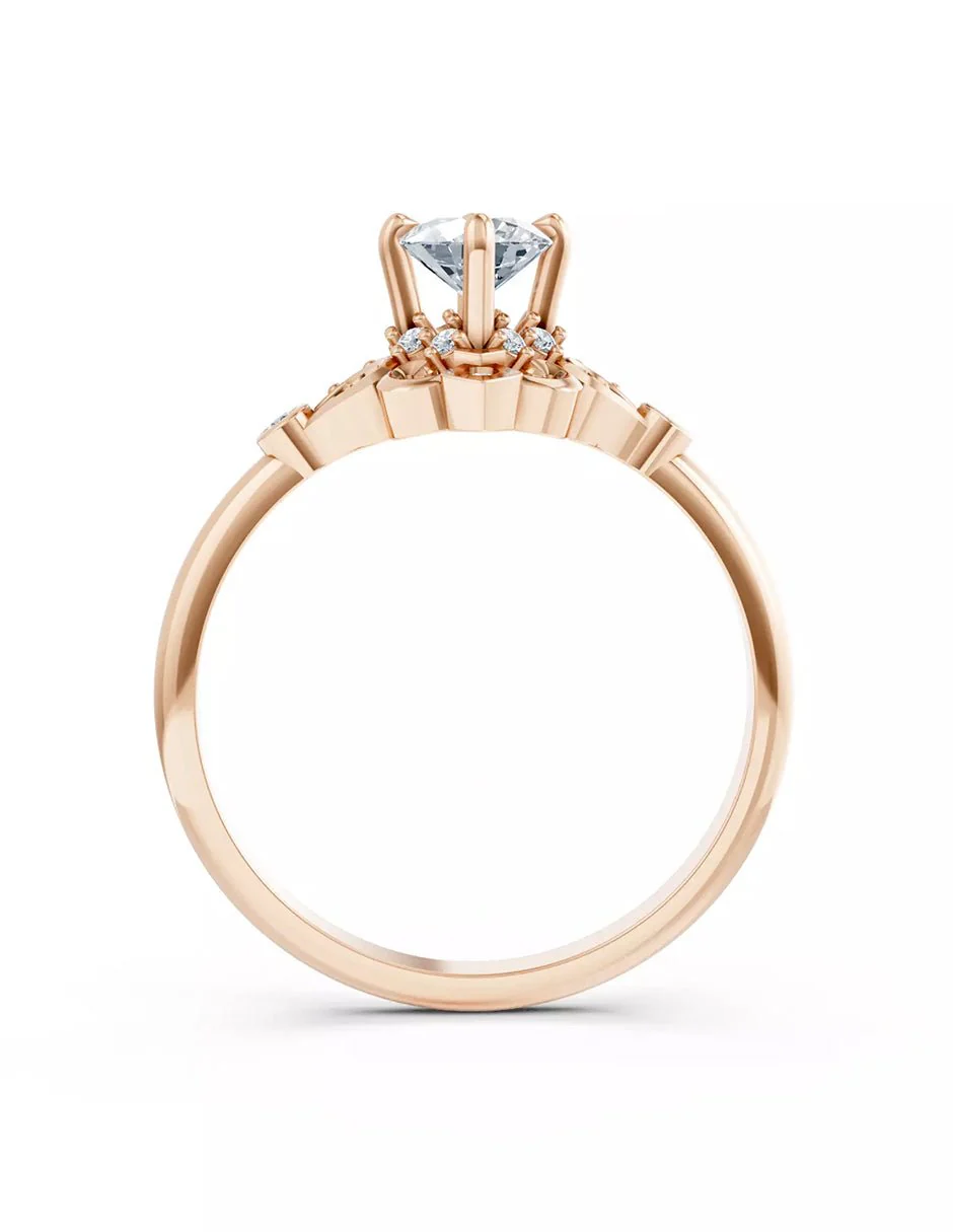 Anillo de Compromiso - piedras laterales - AMORE575-RD-CZ - Image 10