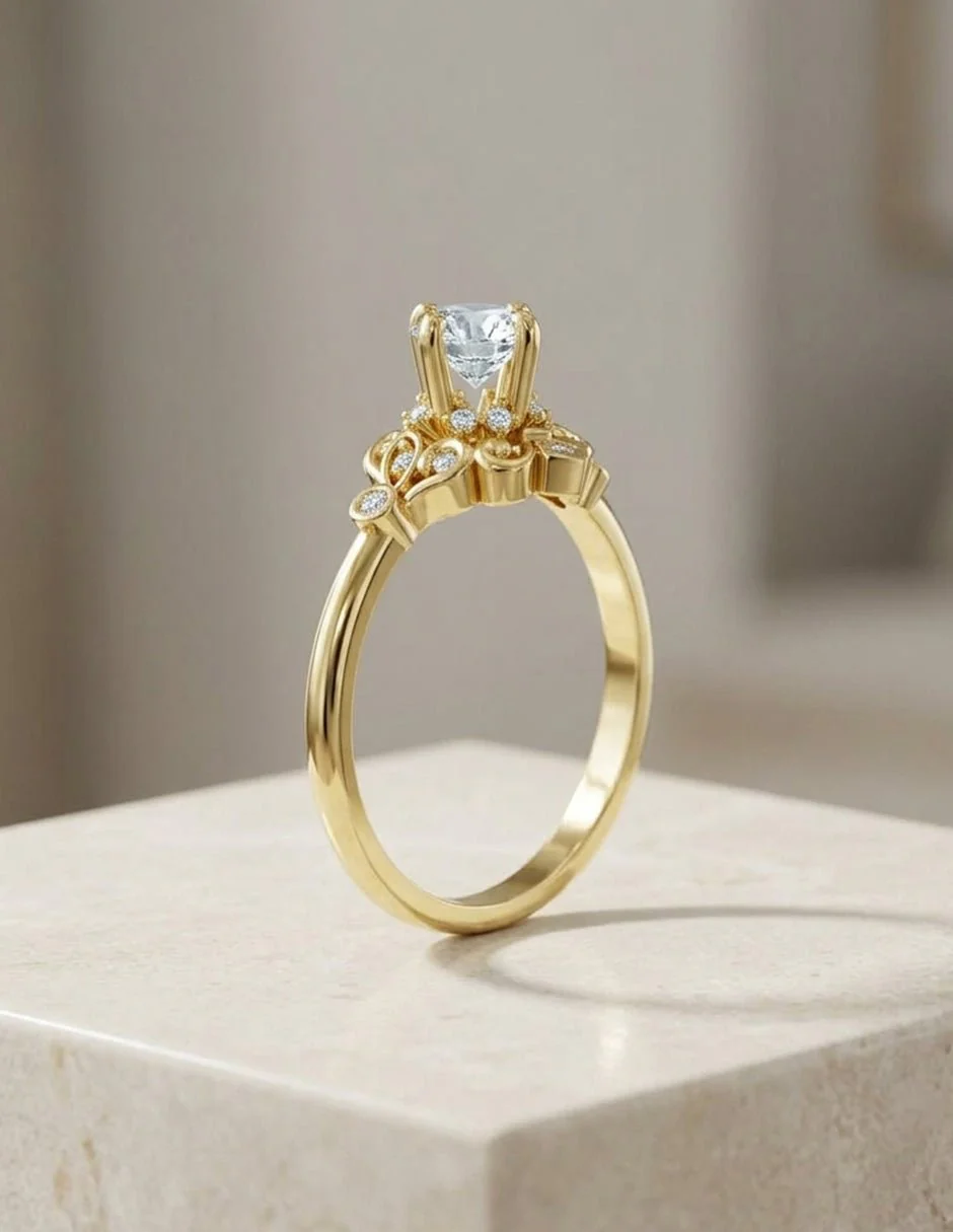 Anillo de Compromiso - piedras laterales - AMORE575-RD-CZ - Image 16