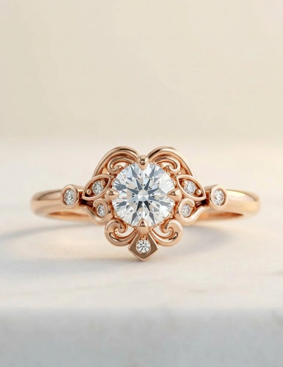 Anillo de Compromiso - piedras laterales - AMORE575-RD-CZ - Image 18