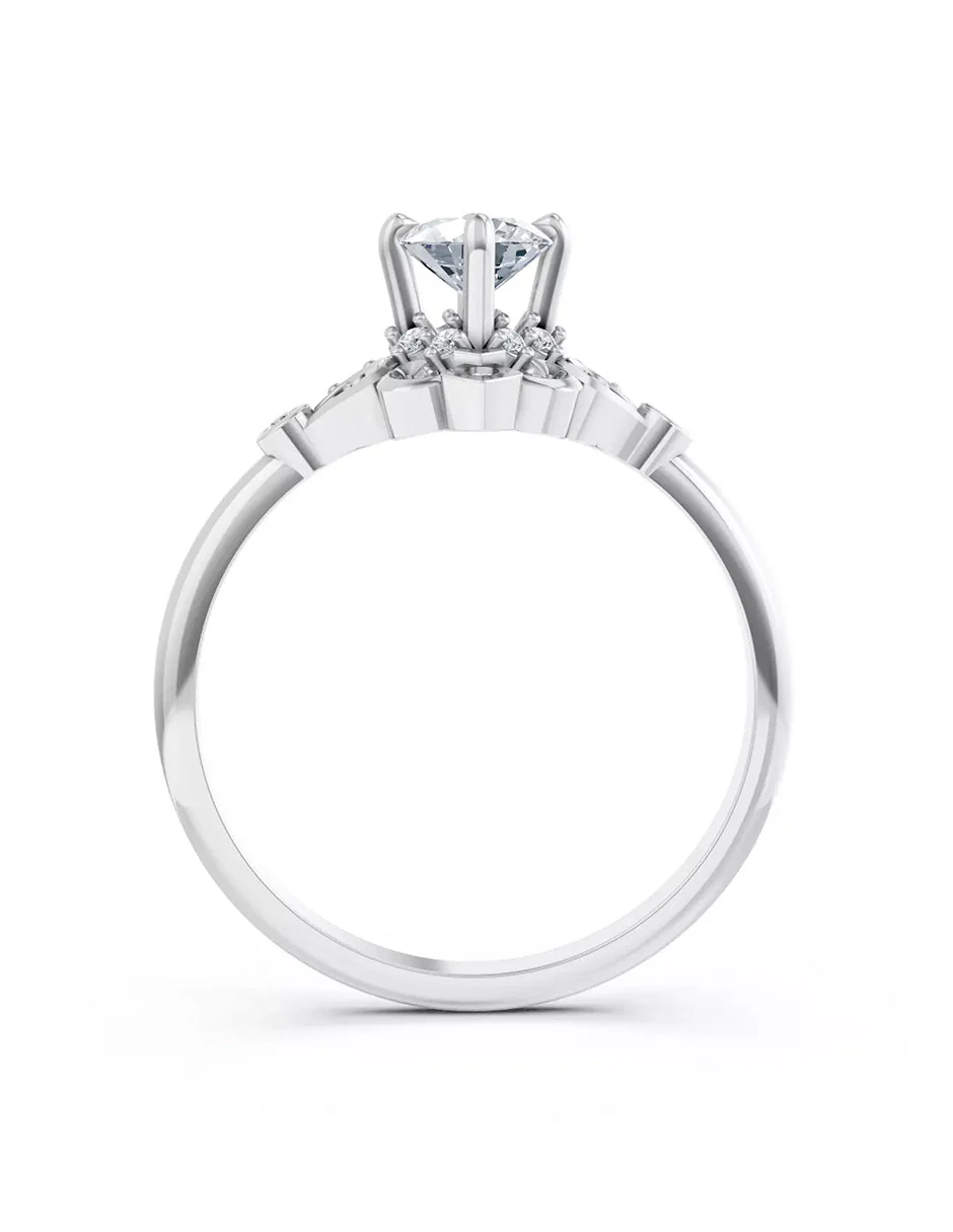 Anillo de Compromiso - piedras laterales - AMORE575-RD-CZ - Image 2
