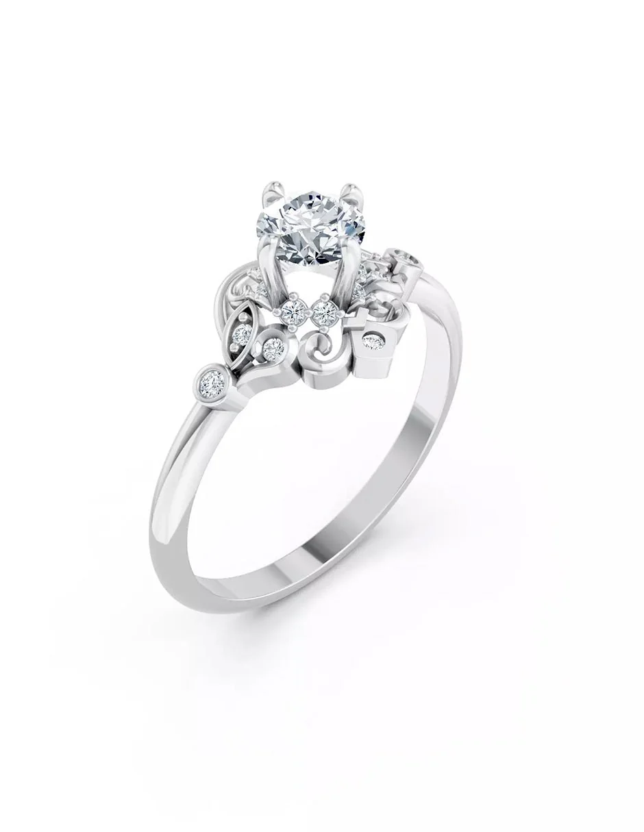 Anillo de Compromiso - piedras laterales - AMORE575-RD-CZ - Image 3