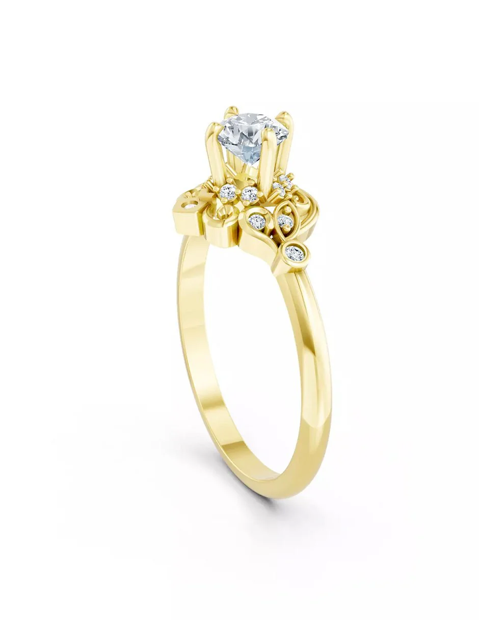 Anillo de Compromiso - piedras laterales - AMORE575-RD-CZ - Image 8