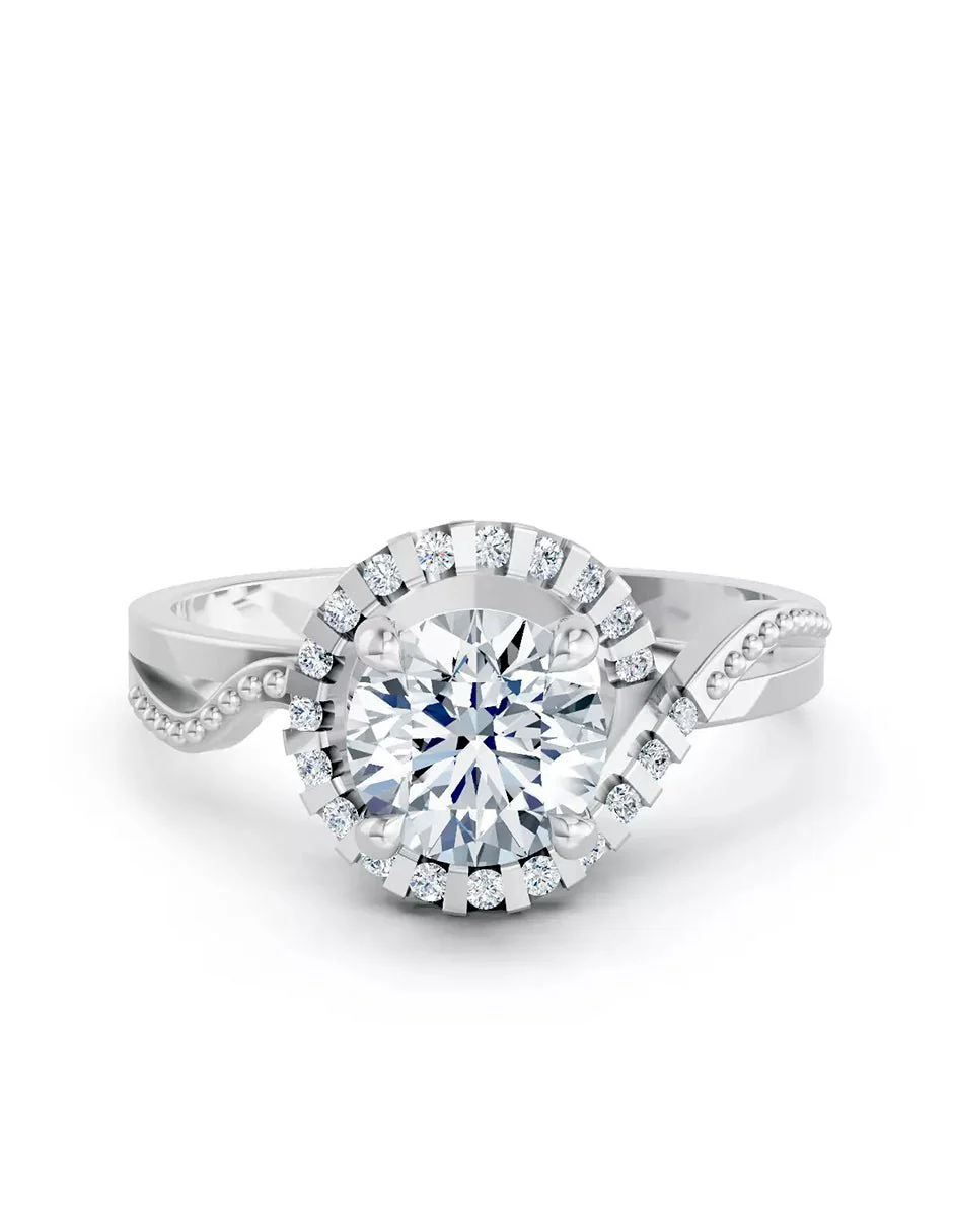 Anillo de Compromiso - piedras laterales - AMORE576-RD-CZ