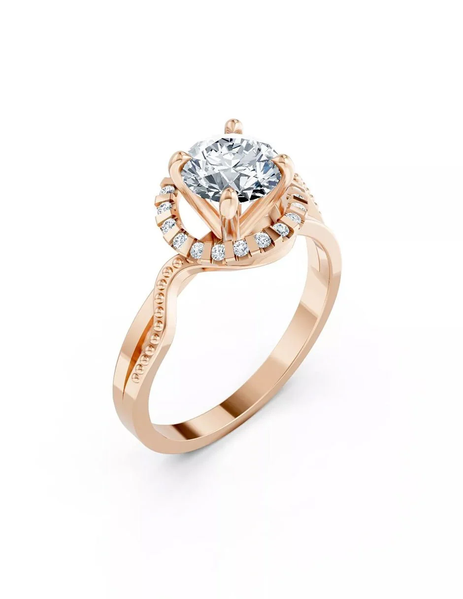 Anillo de Compromiso - piedras laterales - AMORE576-RD-CZ - Image 11