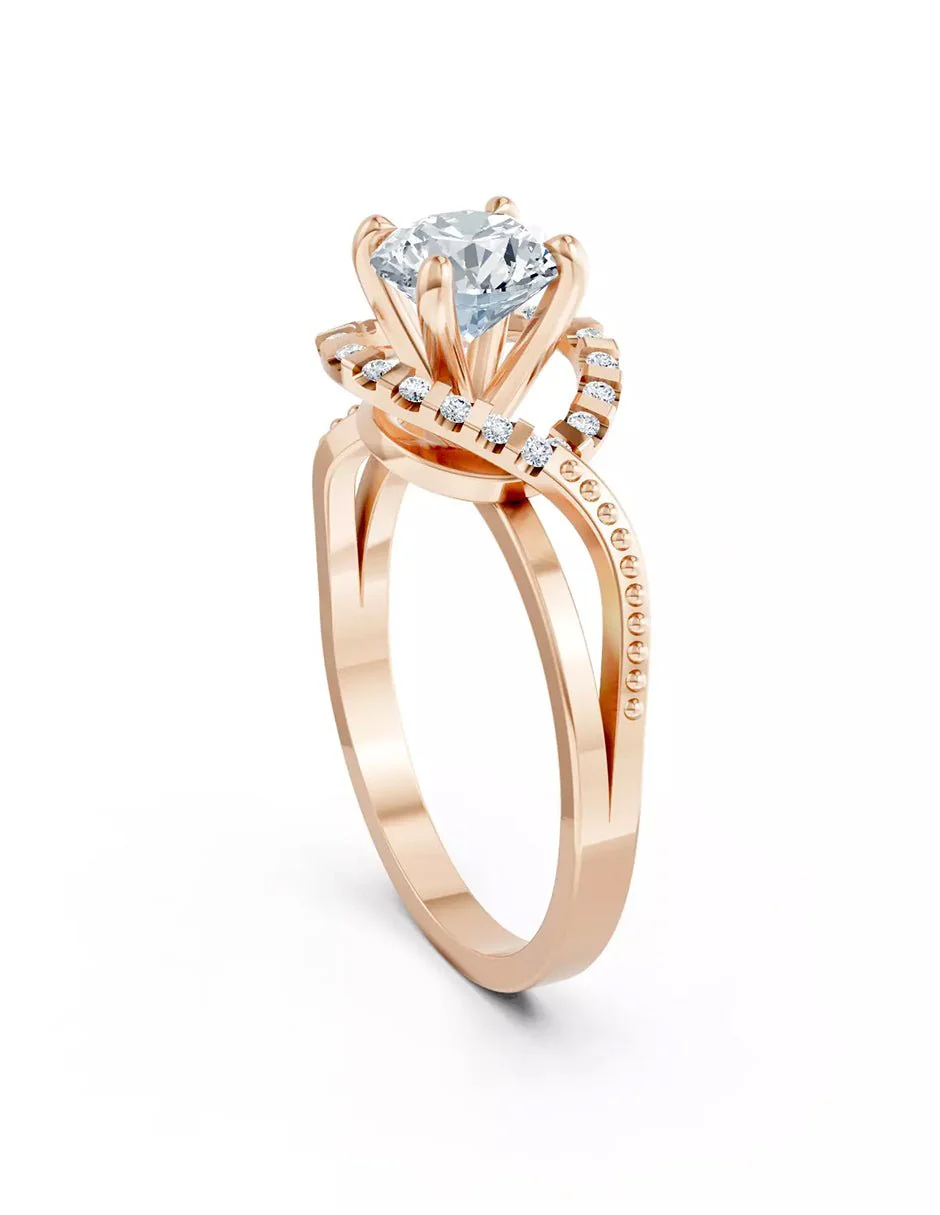 Anillo de Compromiso - piedras laterales - AMORE576-RD-CZ - Image 12