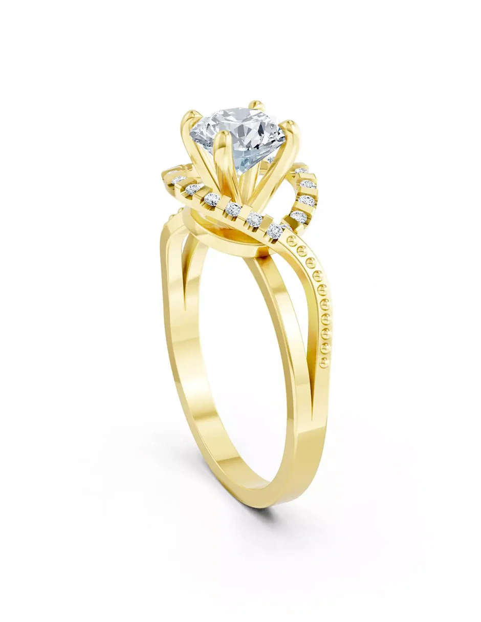 Anillo de Compromiso - piedras laterales - AMORE576-RD-CZ - Image 8