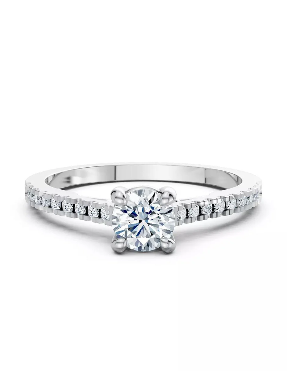 Anillo de Compromiso - piedras laterales - AMORE578-RD-CZ