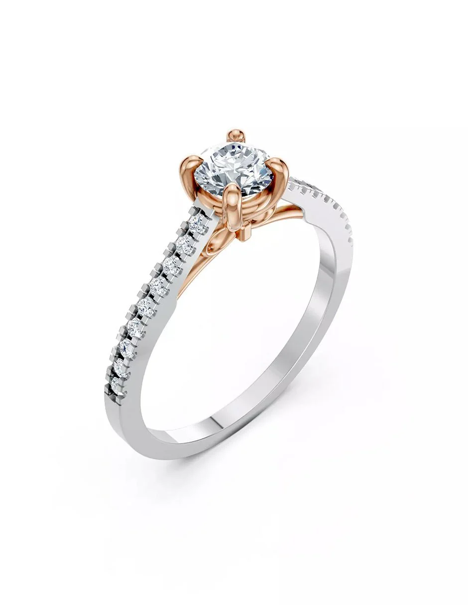 Anillo de Compromiso - piedras laterales - AMORE578-RD-CZ - Image 11