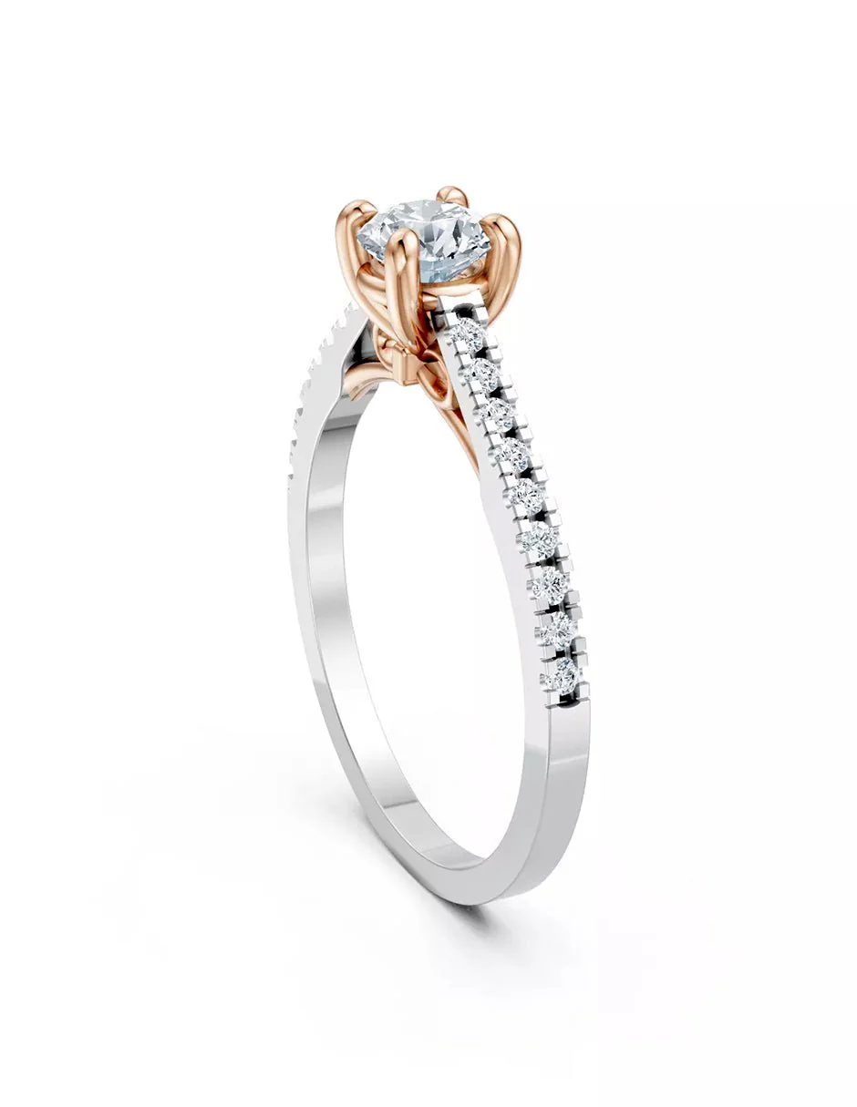 Anillo de Compromiso - piedras laterales - AMORE578-RD-CZ - Image 12