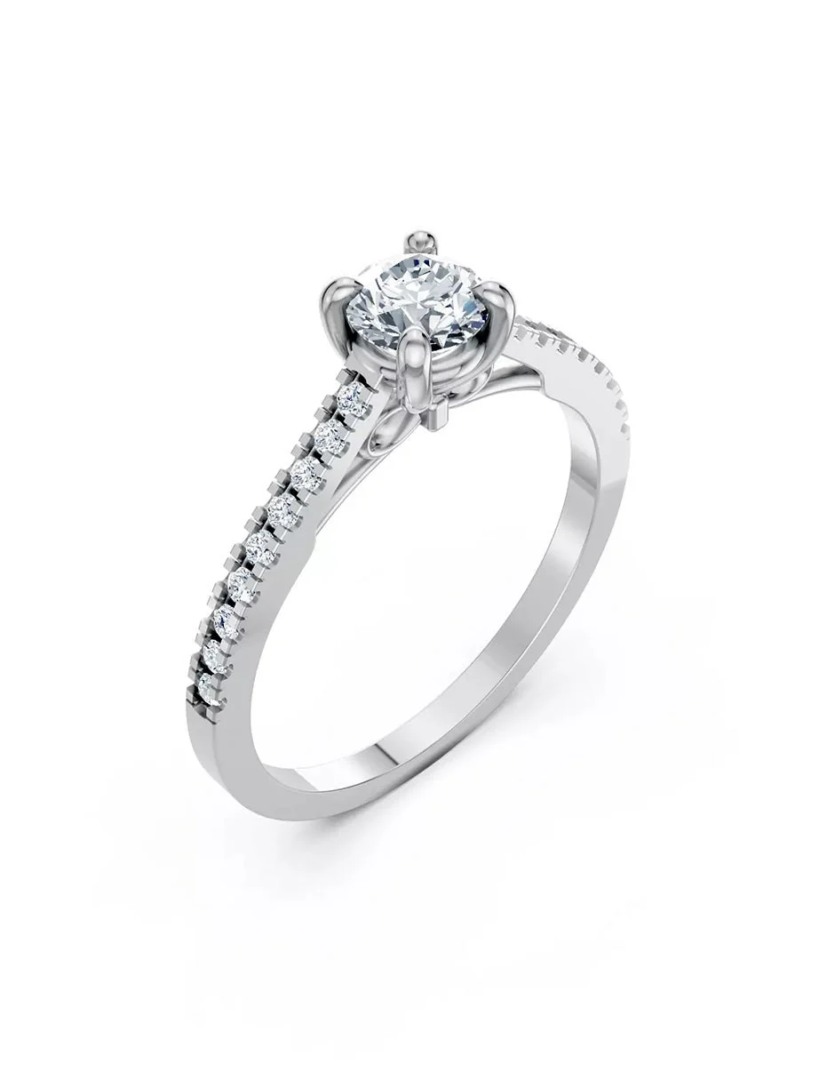 Anillo de Compromiso - piedras laterales - AMORE578-RD-CZ - Image 3