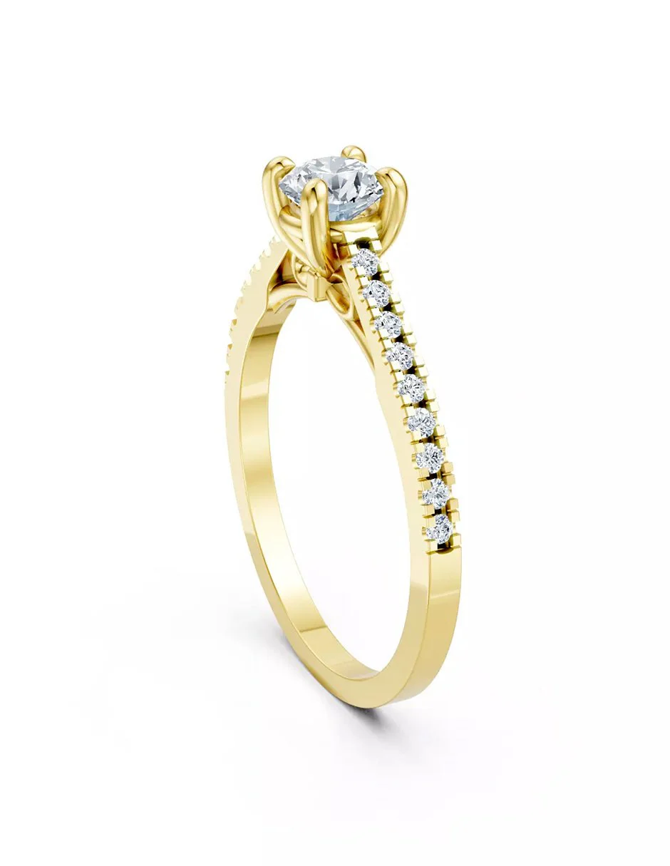 Anillo de Compromiso - piedras laterales - AMORE578-RD-CZ - Image 8