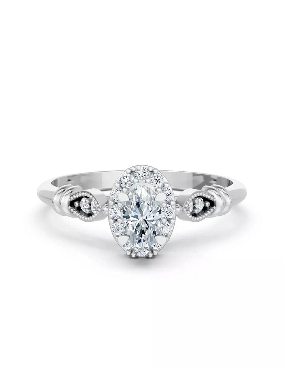 Anillo de Compromiso - halo - AMORE580-OV-CZ